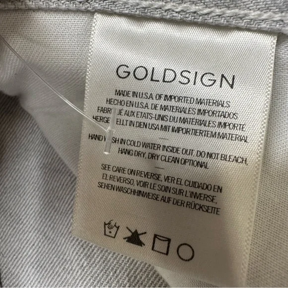 Goldsign ⭐️ NEW Powder Grey Peg Denim Jeans Sz 29